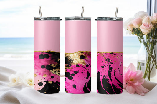 Pink Black Abstract-10594 - tumbler