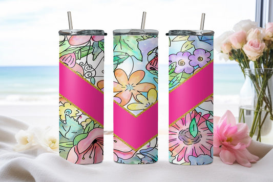 Flower Vee Split-10582 - tumbler