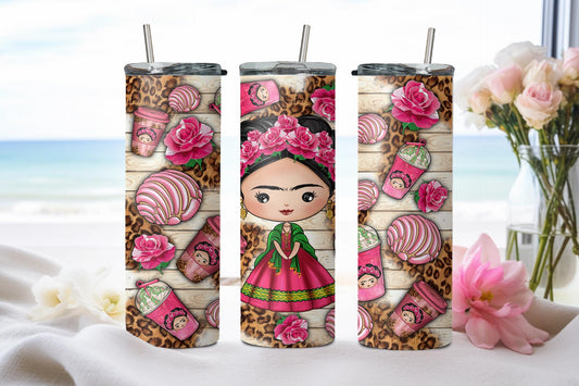 Cafecito y Chisme Mexican Girl-8444 - tumbler