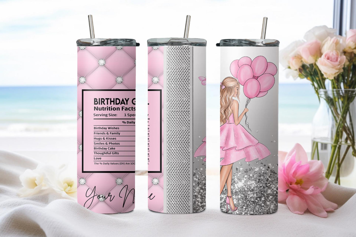 Personalized Birthday Girl Blond Hair - tumbler