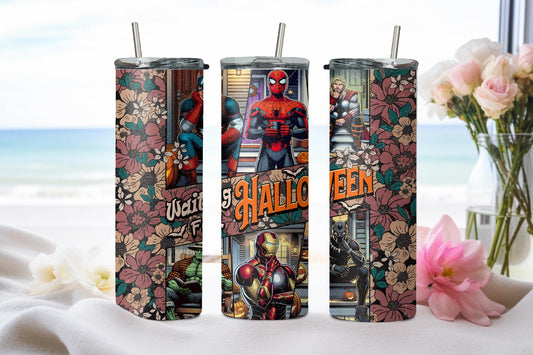 Super Heros Waiting for Halloween-9113 - tumbler