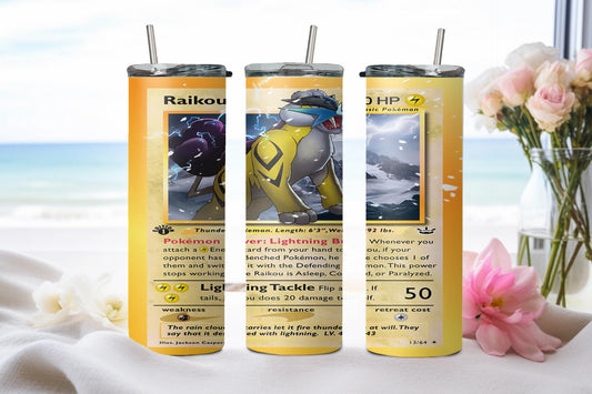 Pokemon Raikou Card-8047 - tumbler