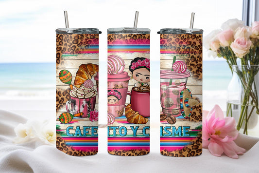 Cafecito y Chisme Mexican Girl-8443 - tumbler