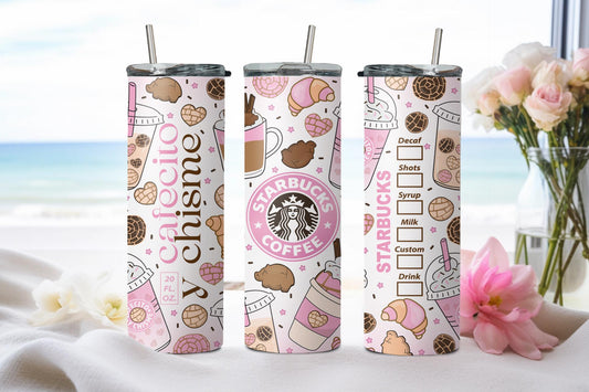 Cafecito y Chisme Pink-8474 - tumbler