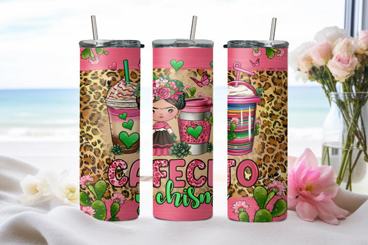 Cafecito y Chisme Mexican Girl-8442 - tumbler
