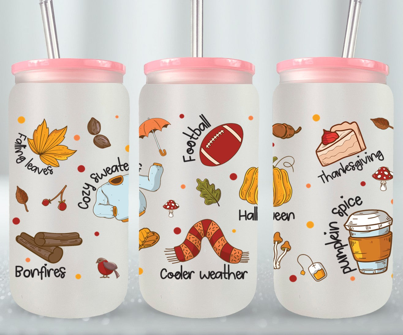 Autumn - glass can