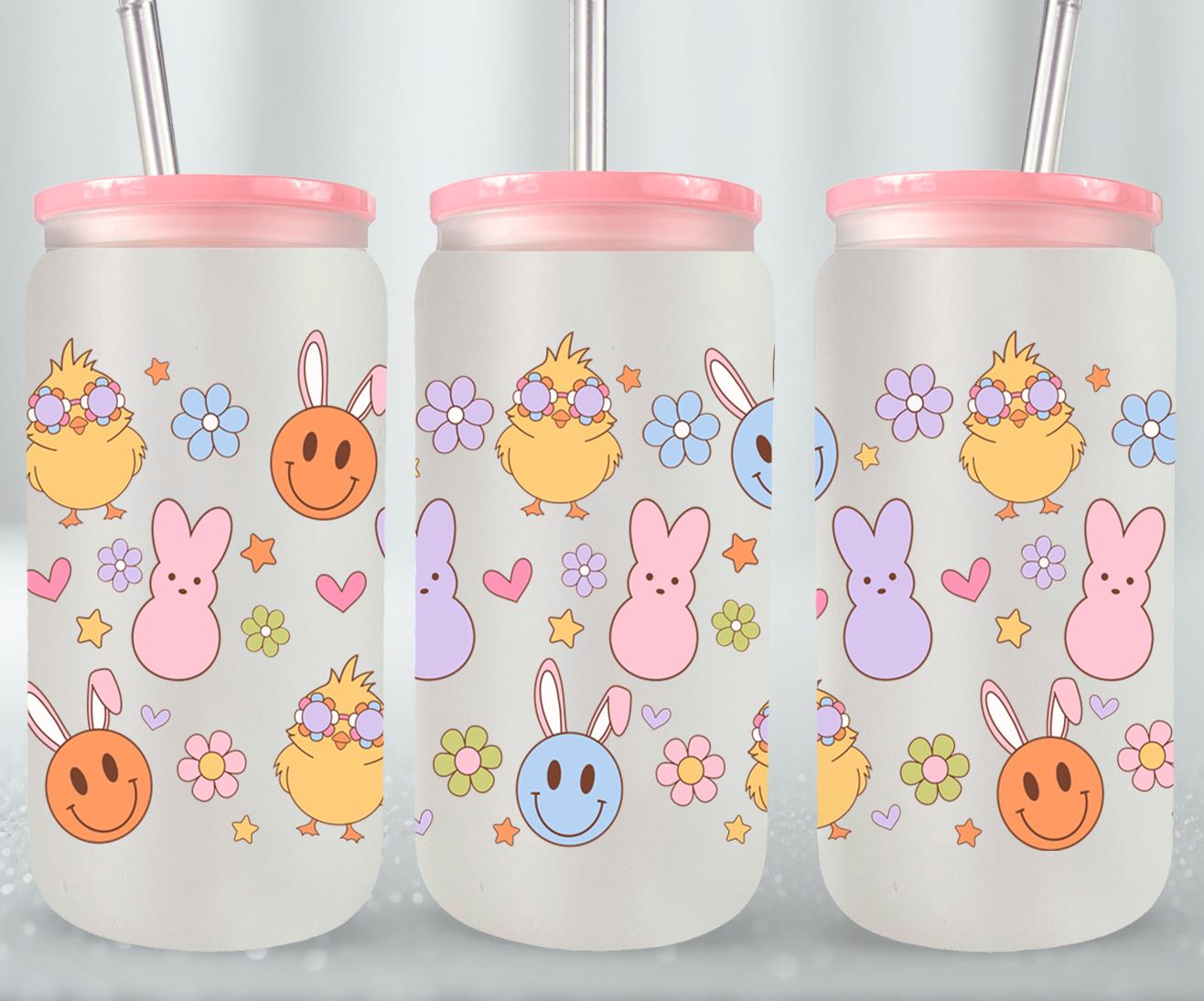 Smiley Easter-10462 - glass can