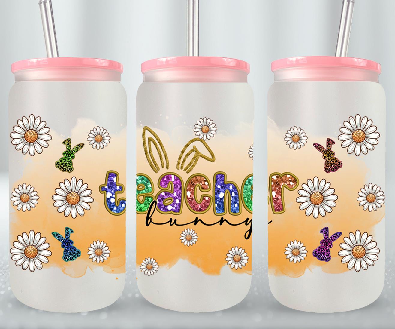 Teacher Bunny-10451 - glass can