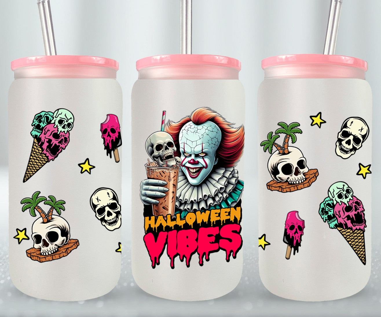 Halloween Vibes - glass can
