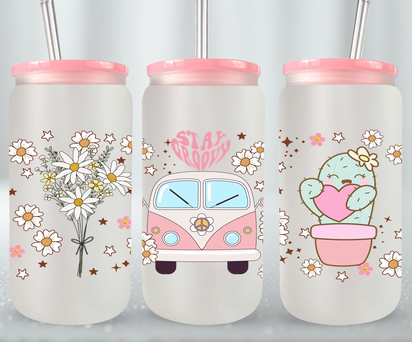 Stay Groovy - glass can