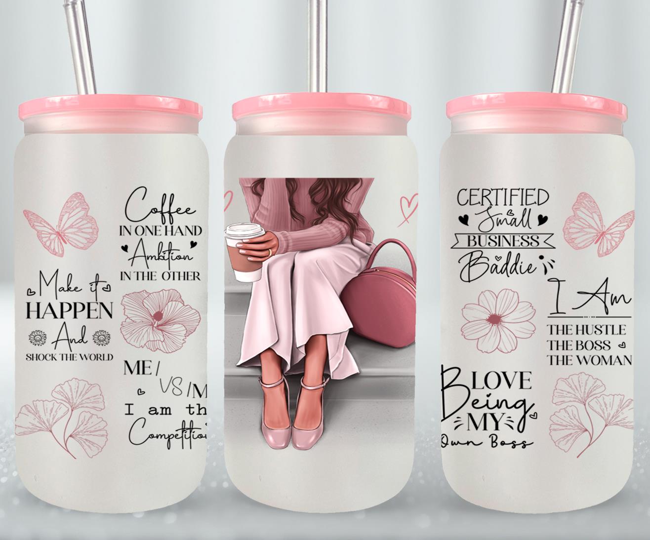 Girl Boss - glass can