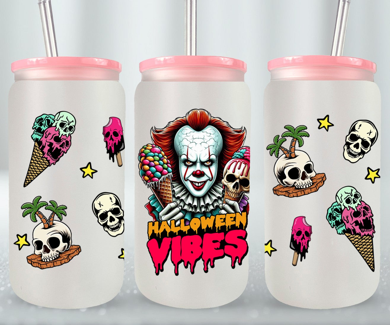 Halloween Vibes - glass can