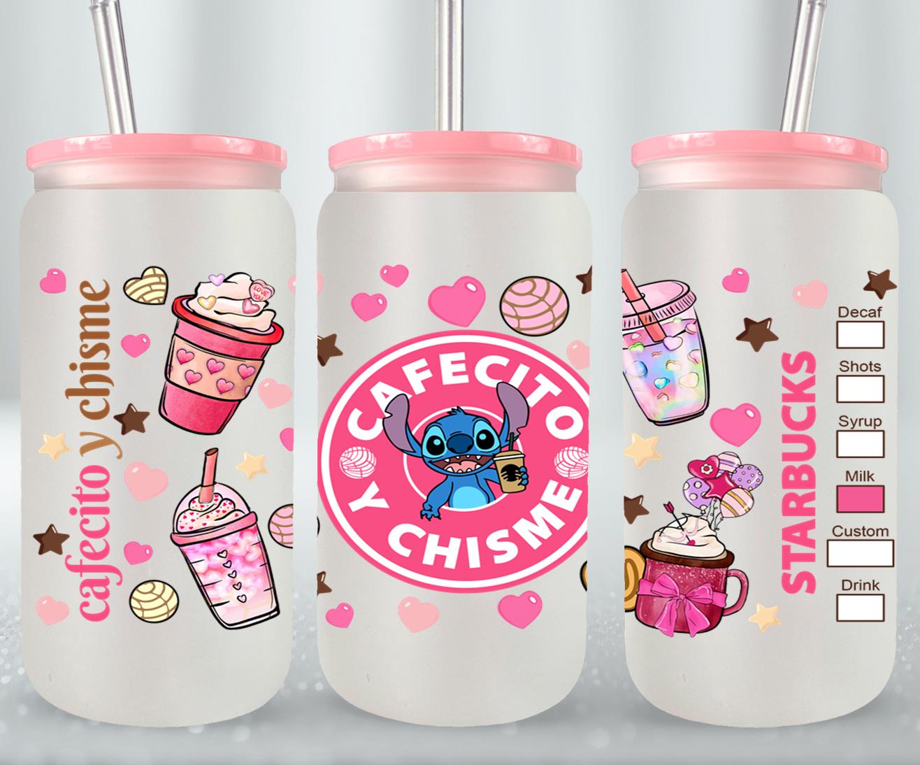 Cafecito y Chisme Alien-10063 - glass can