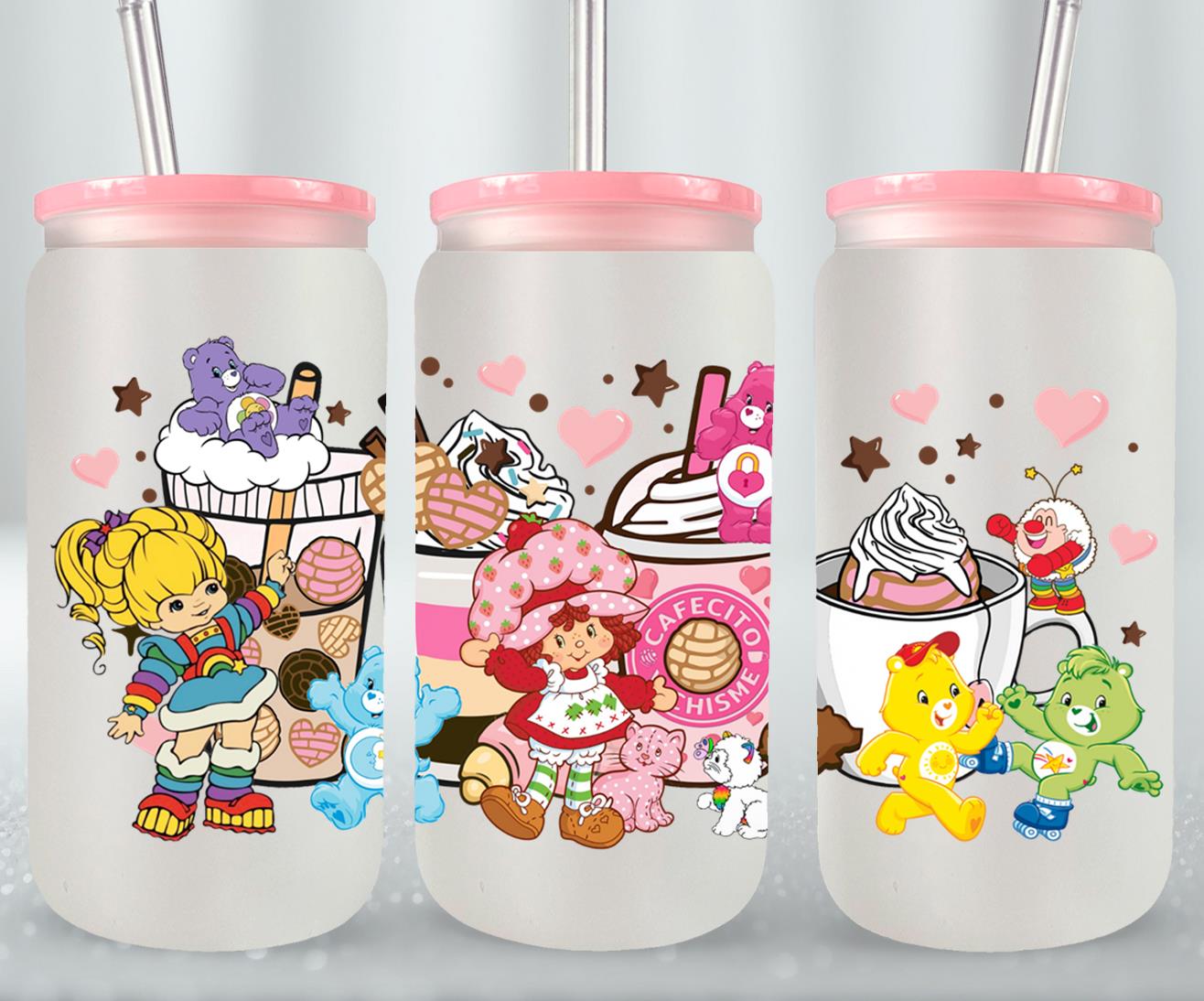 Cafecito y Chisme 80's Cartoons-10064 - glass can
