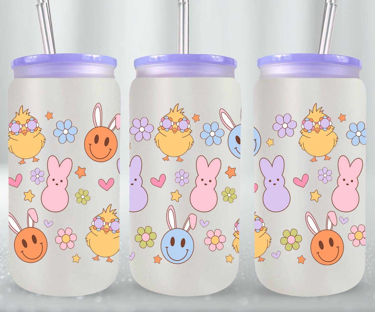 Smiley Easter-10462 - glass can