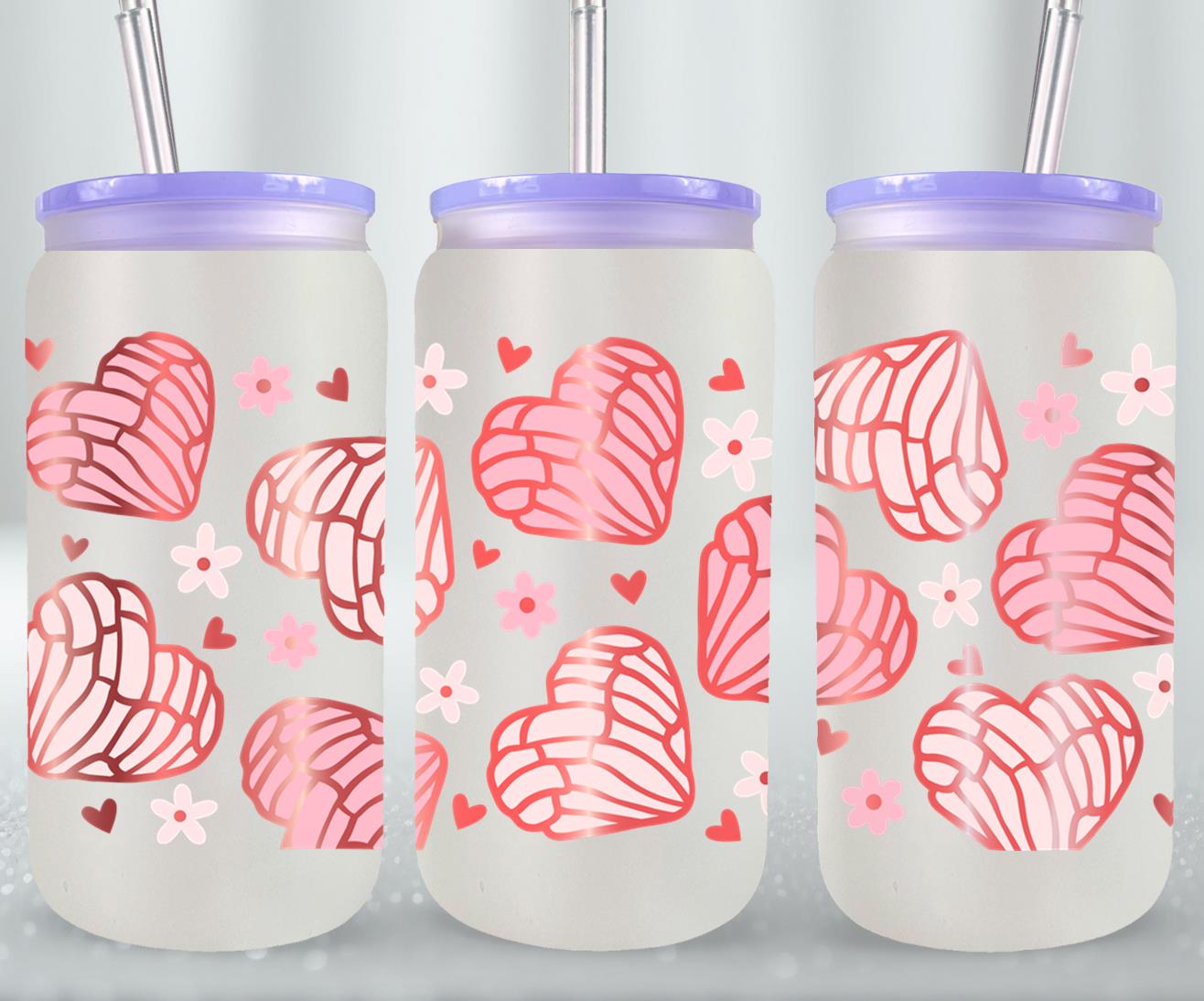 Concha Heart-10097 - glass can