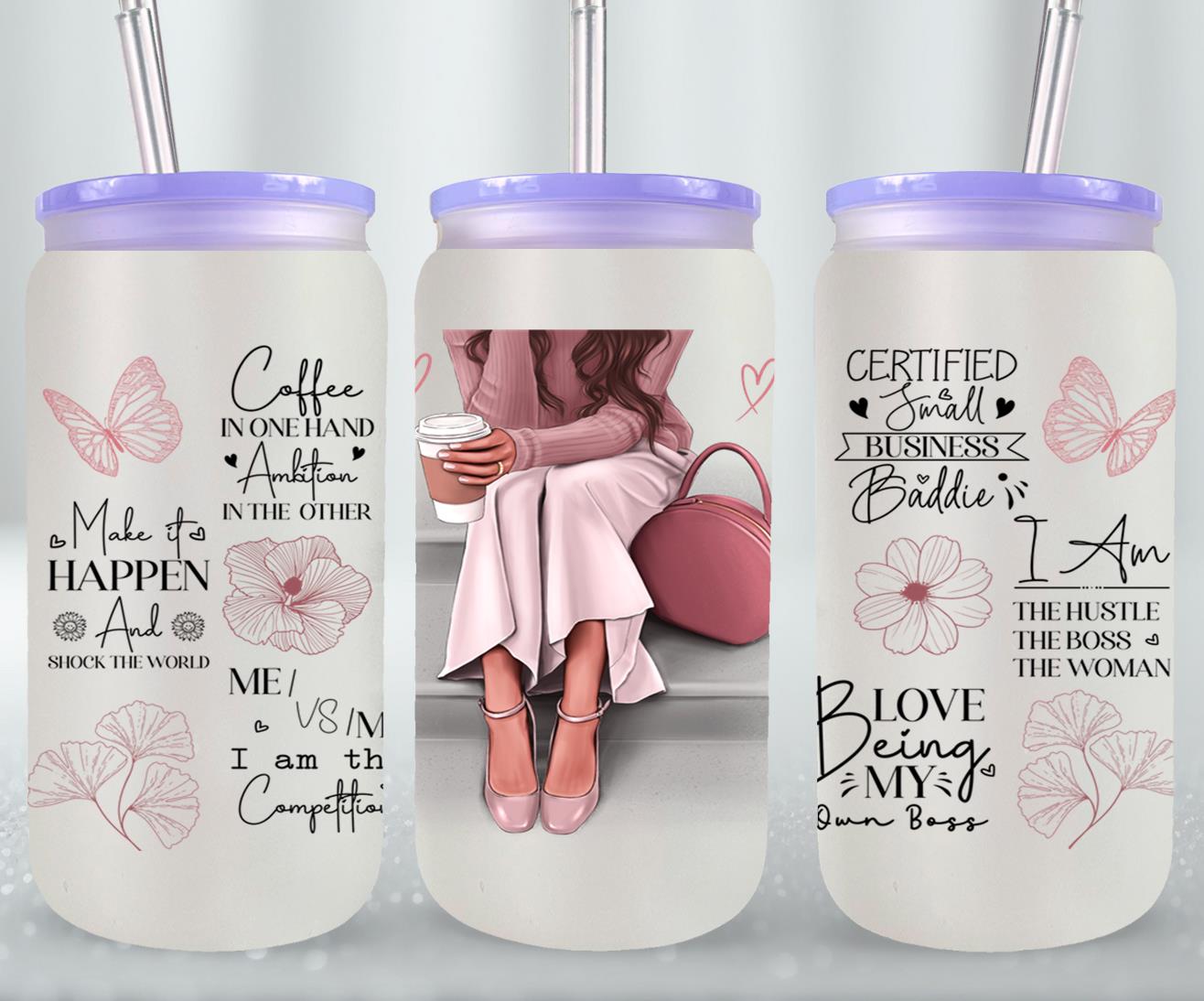 Girl Boss - glass can
