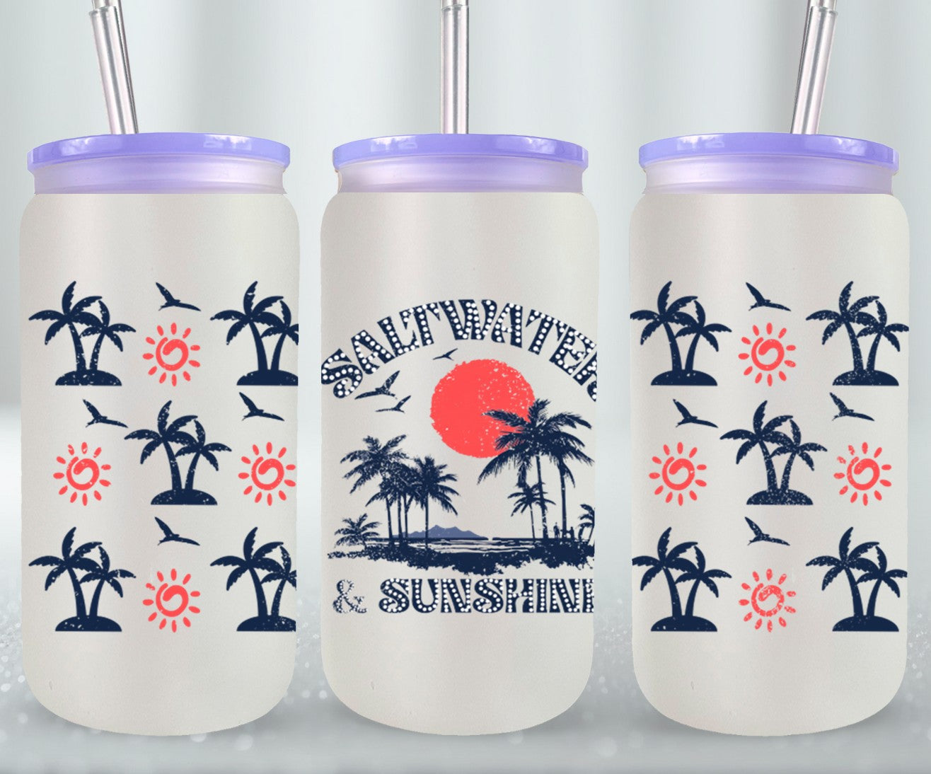 Salt Water And Sunshine Summer-10666 - glass can