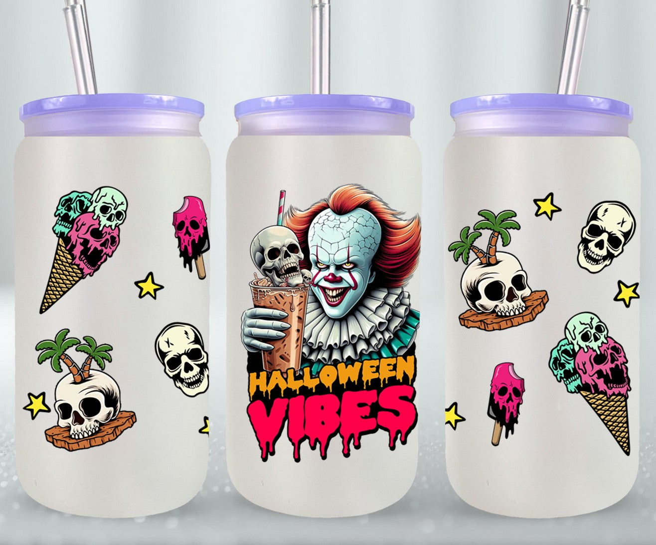 Halloween Vibes - glass can