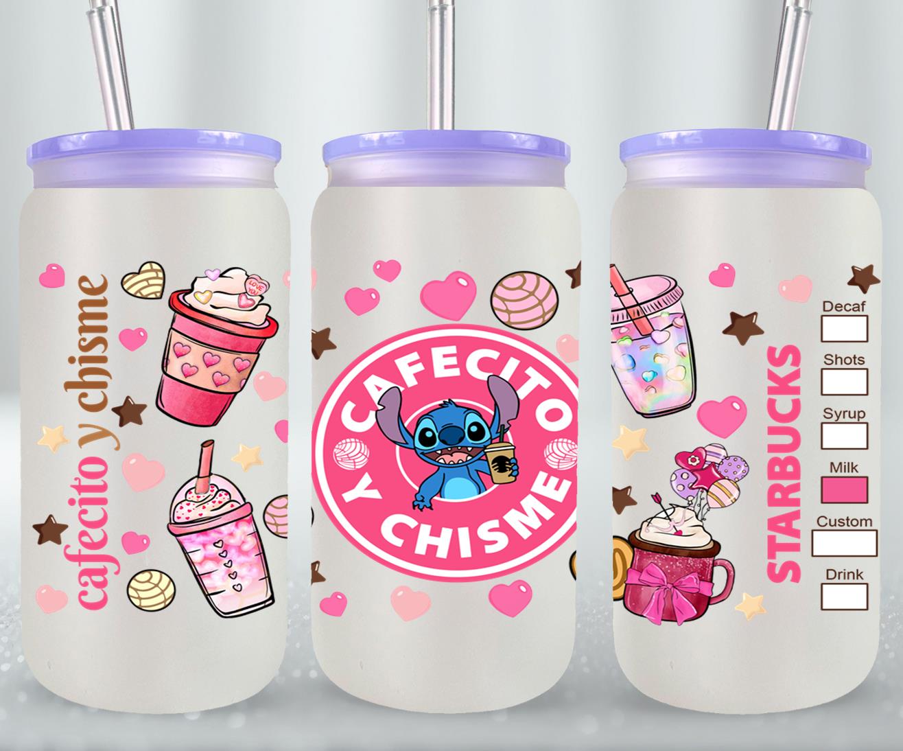 Cafecito y Chisme Alien-10063 - glass can