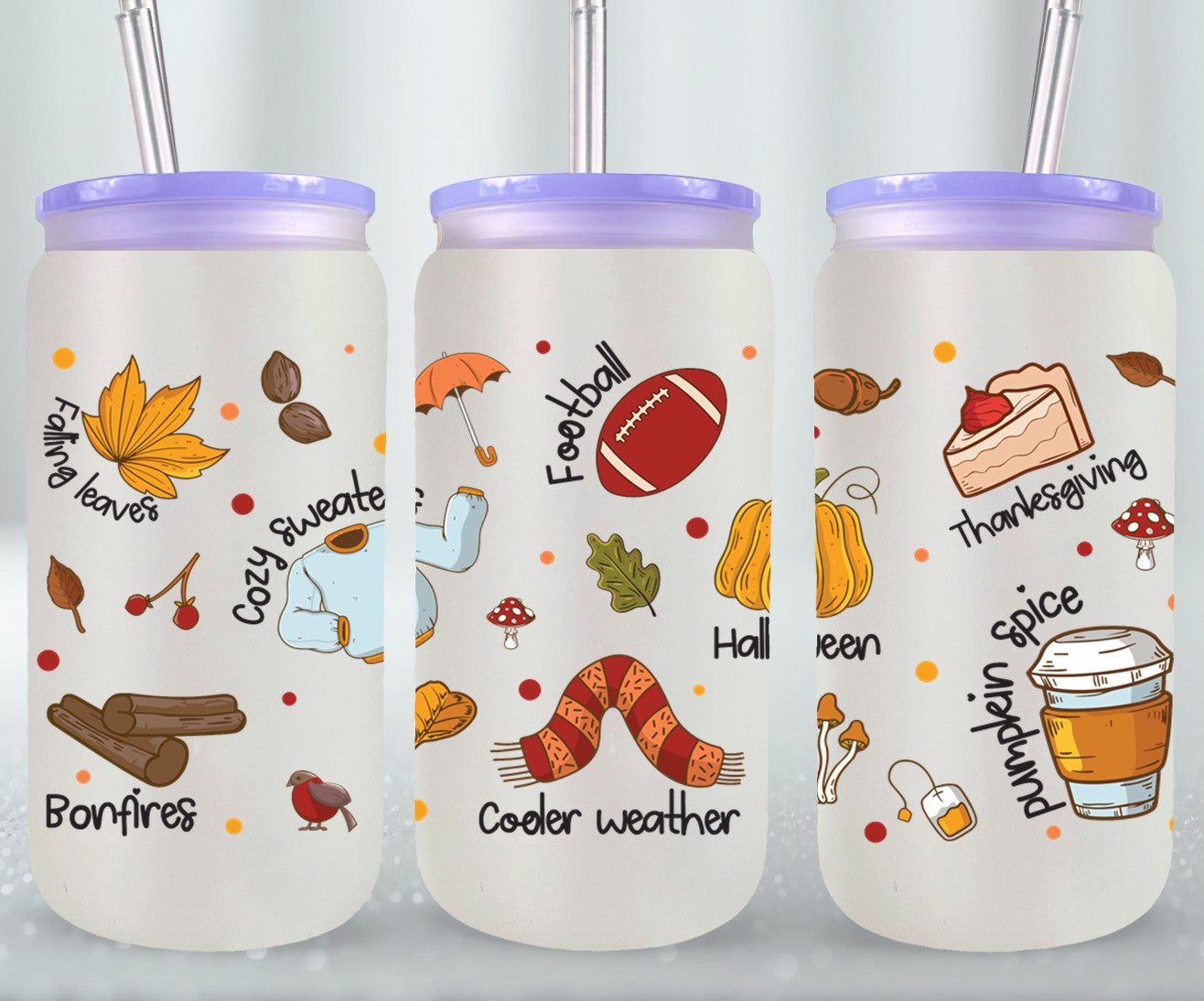 Autumn - glass can