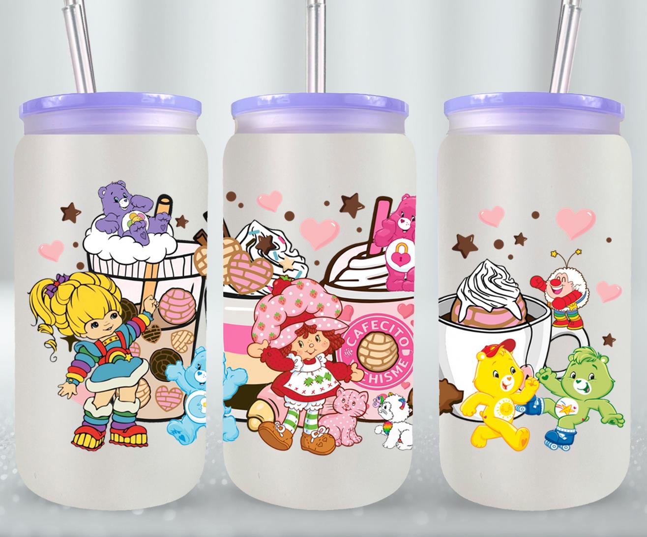 Cafecito y Chisme 80's Cartoons-10064 - glass can