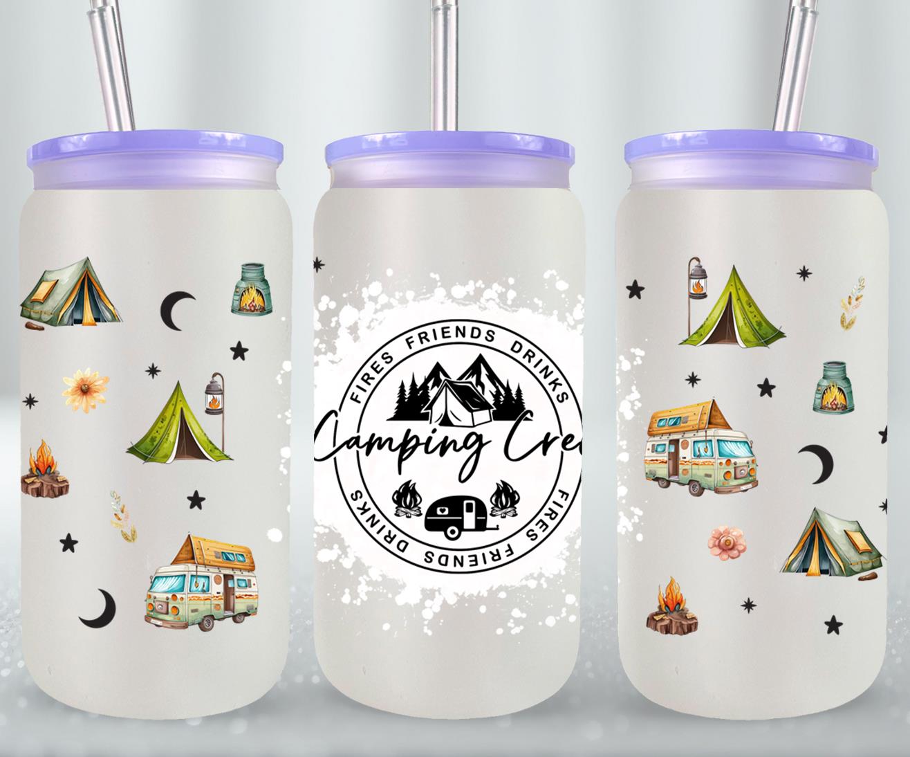 Adventure Camping - glass can