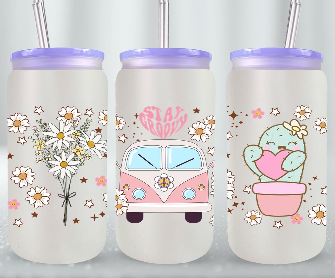 Stay Groovy - glass can