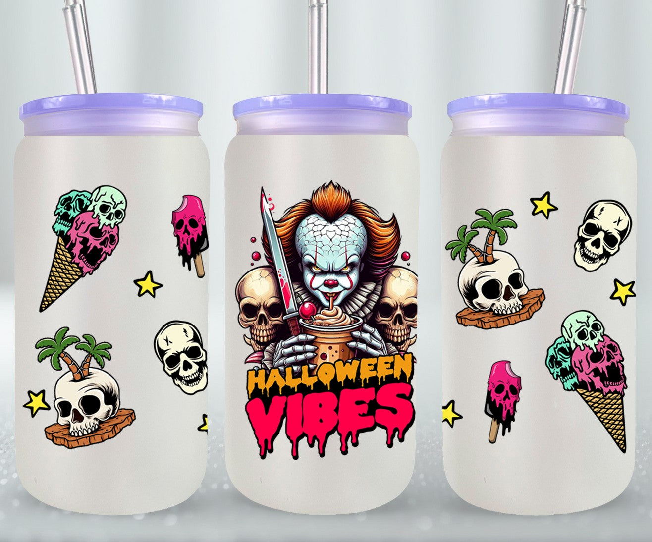 Halloween Vibes - glass can