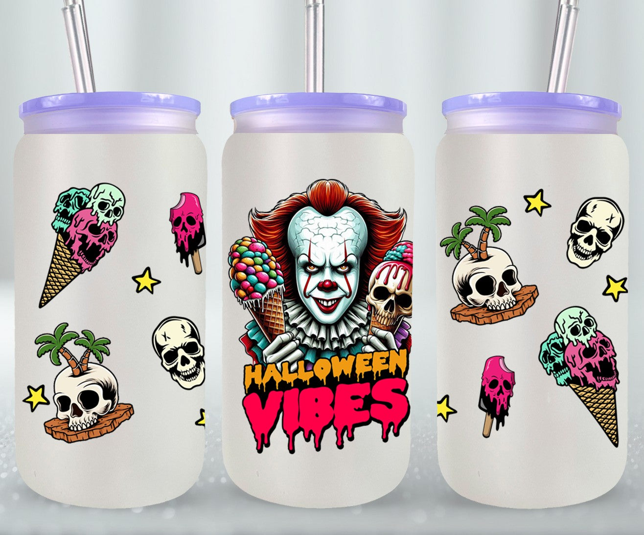 Halloween Vibes - glass can