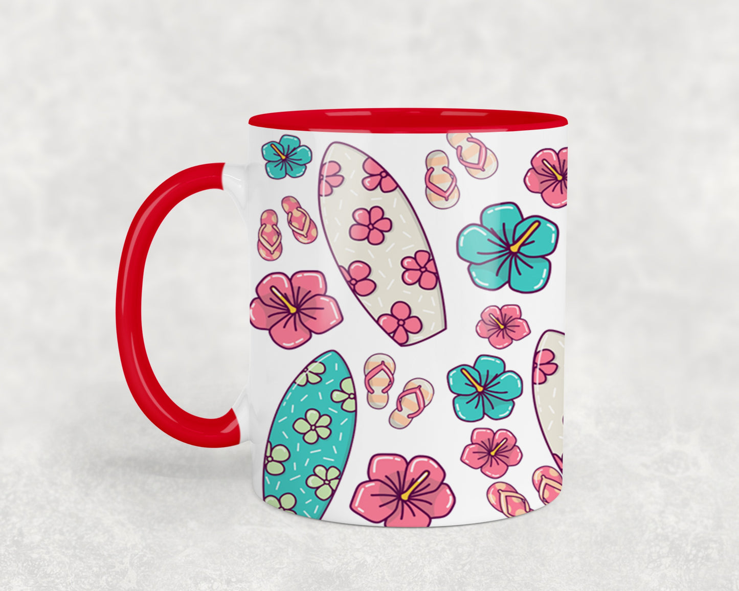 Surfboards Flip Flops Hibiscos-10691 - mugs
