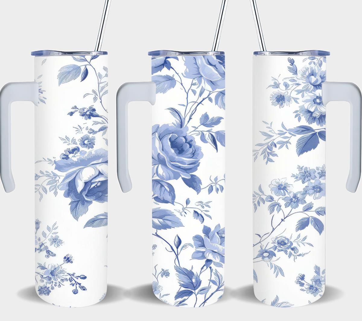 Blue Flower - tumbler