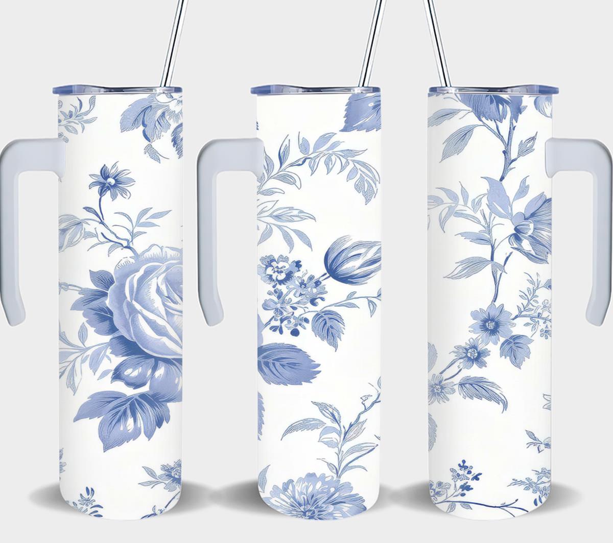 Blue Flower - tumbler