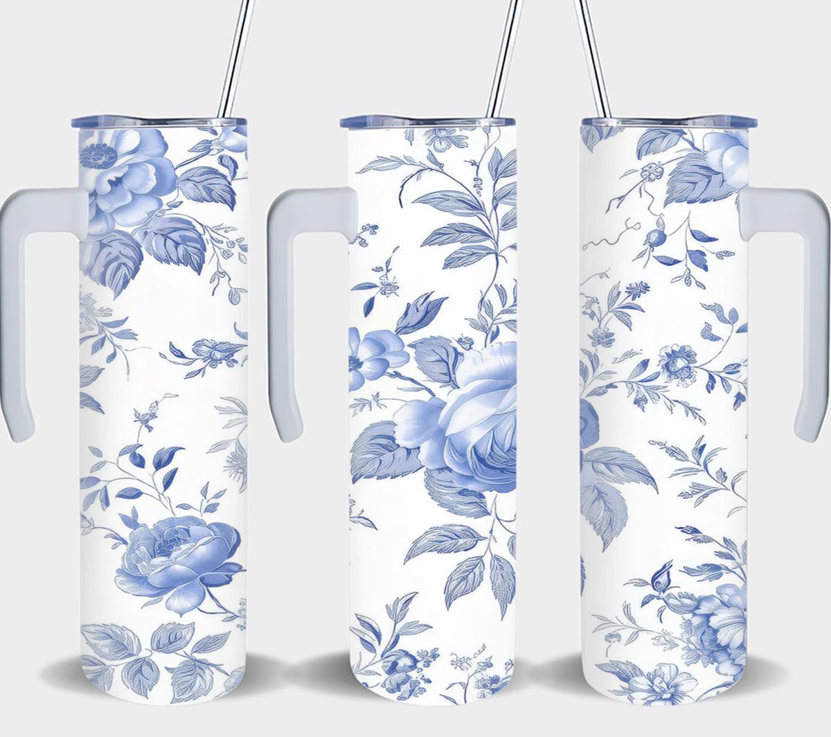 Blue Flower - tumbler