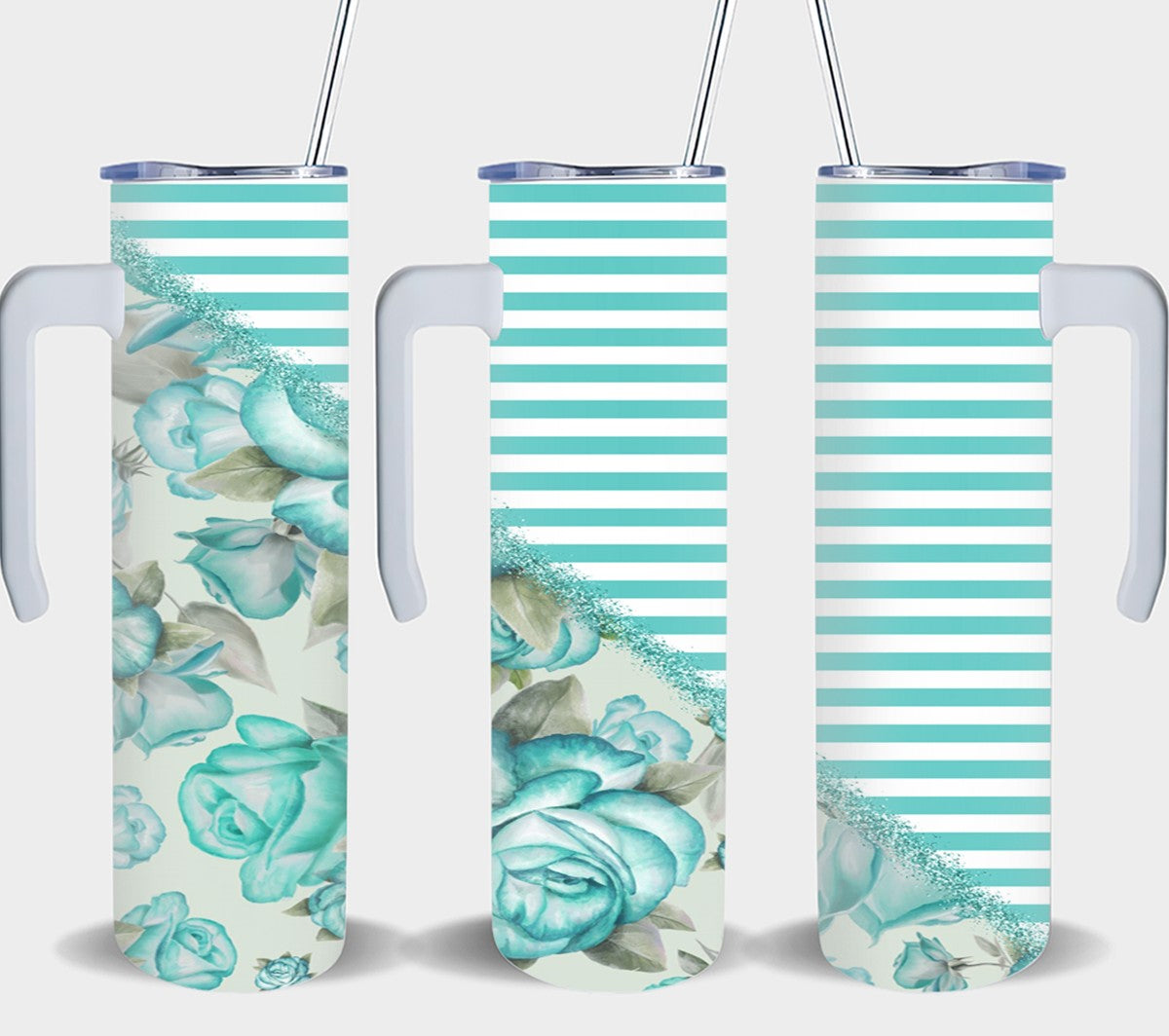 Flower Split Teal-10579 - tumbler