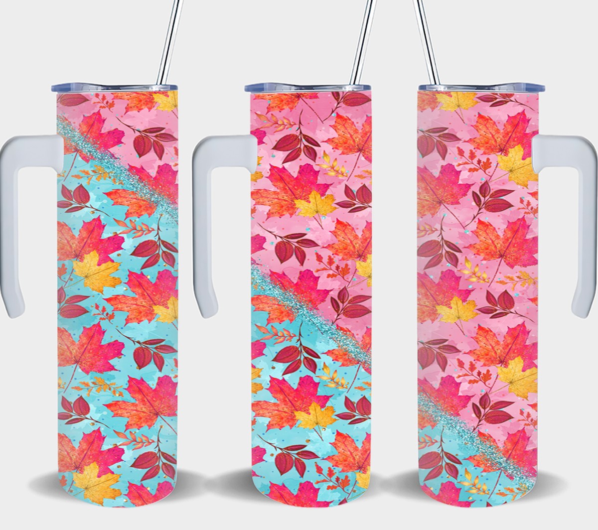 Autumn BLue Leaves-10558 - tumbler