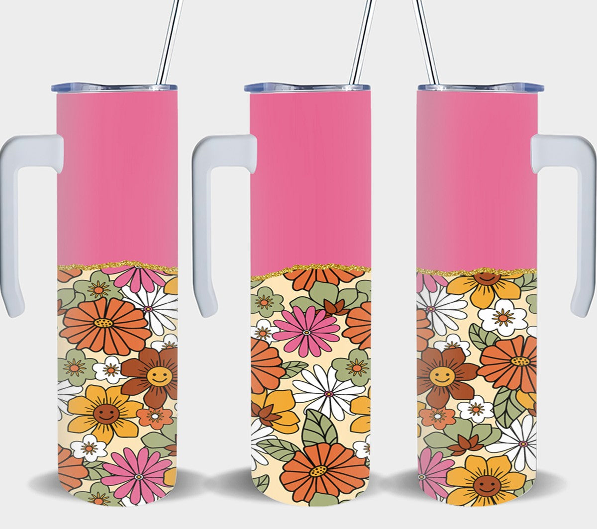 Rerto Pink Flowers-10603 - tumbler