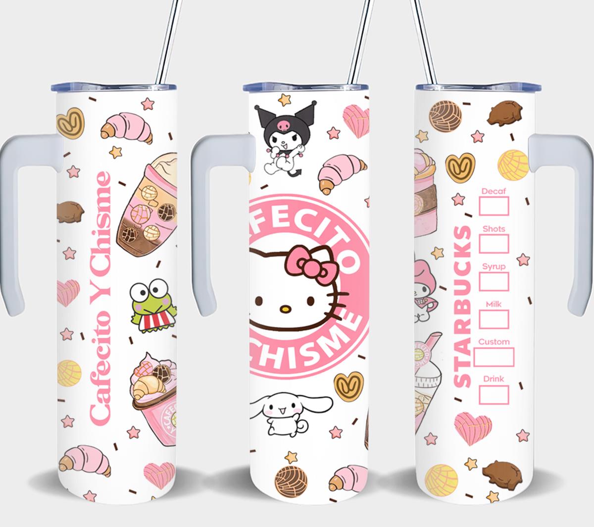 Cafecito y Chisme Pink Cat-8791 - tumbler