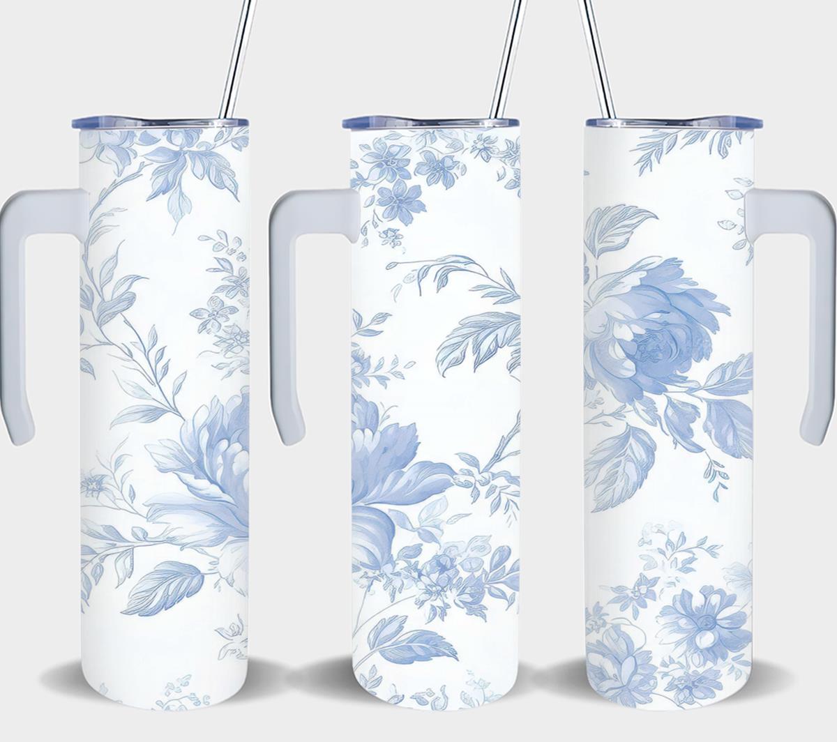 Blue Flower - tumbler