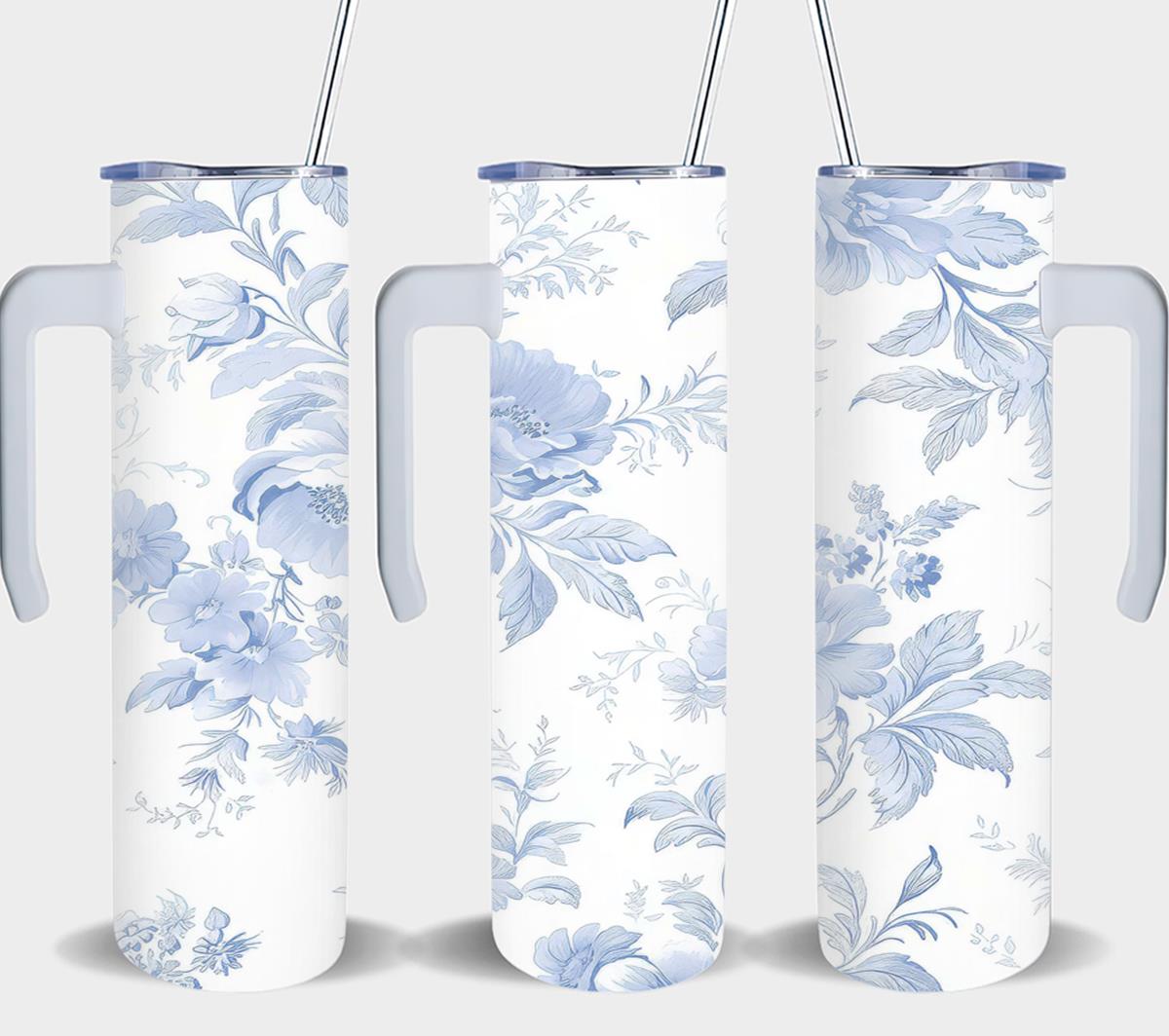 Blue Flower - tumbler