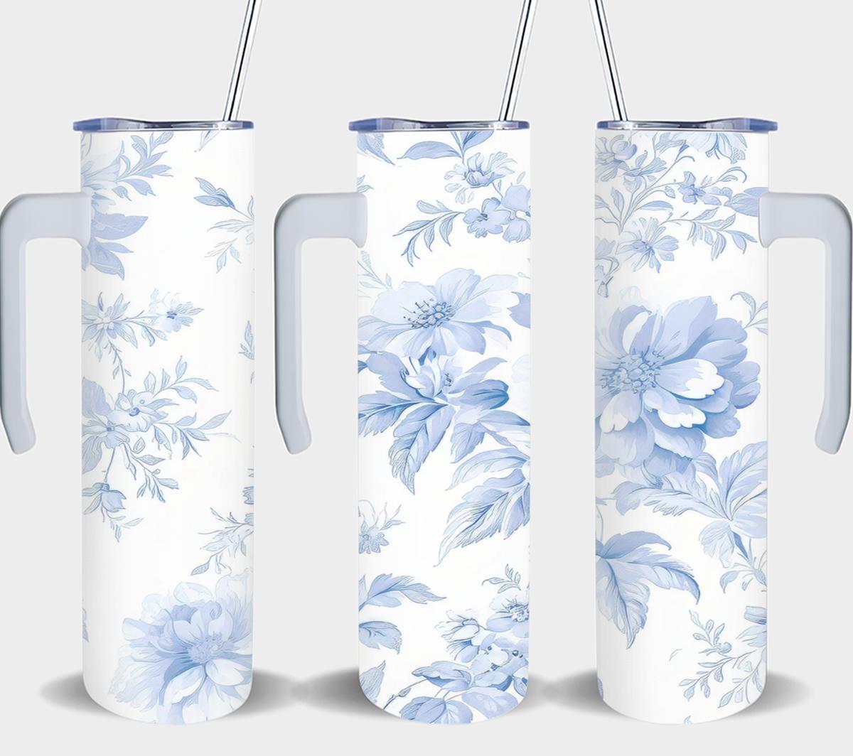 Blue Flower - tumbler