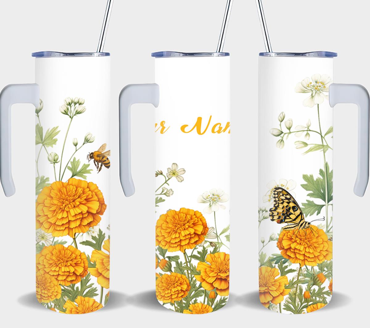 Personalized Birthday October Marigold-8241 - tumbler