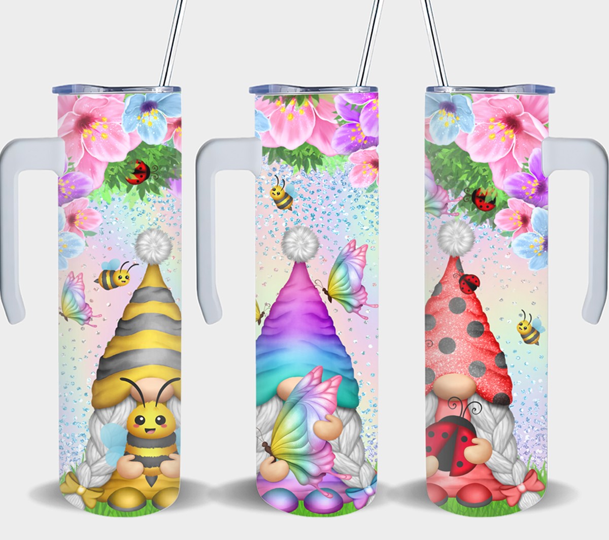 Bee Buterfly Ladybug Gnomes-11019 - tumbler