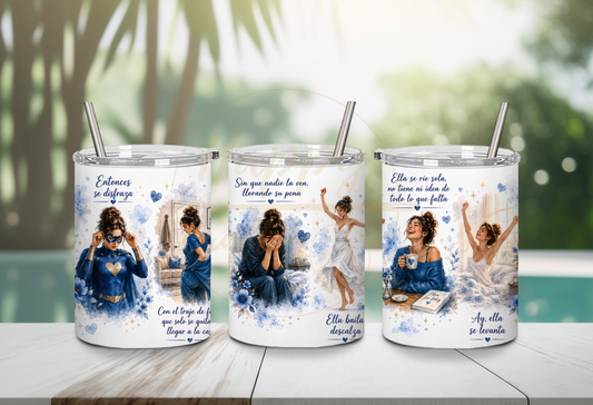 La Fuerza Que Nadie Ve Blue-349 Tumbler - 349-10OZ-White