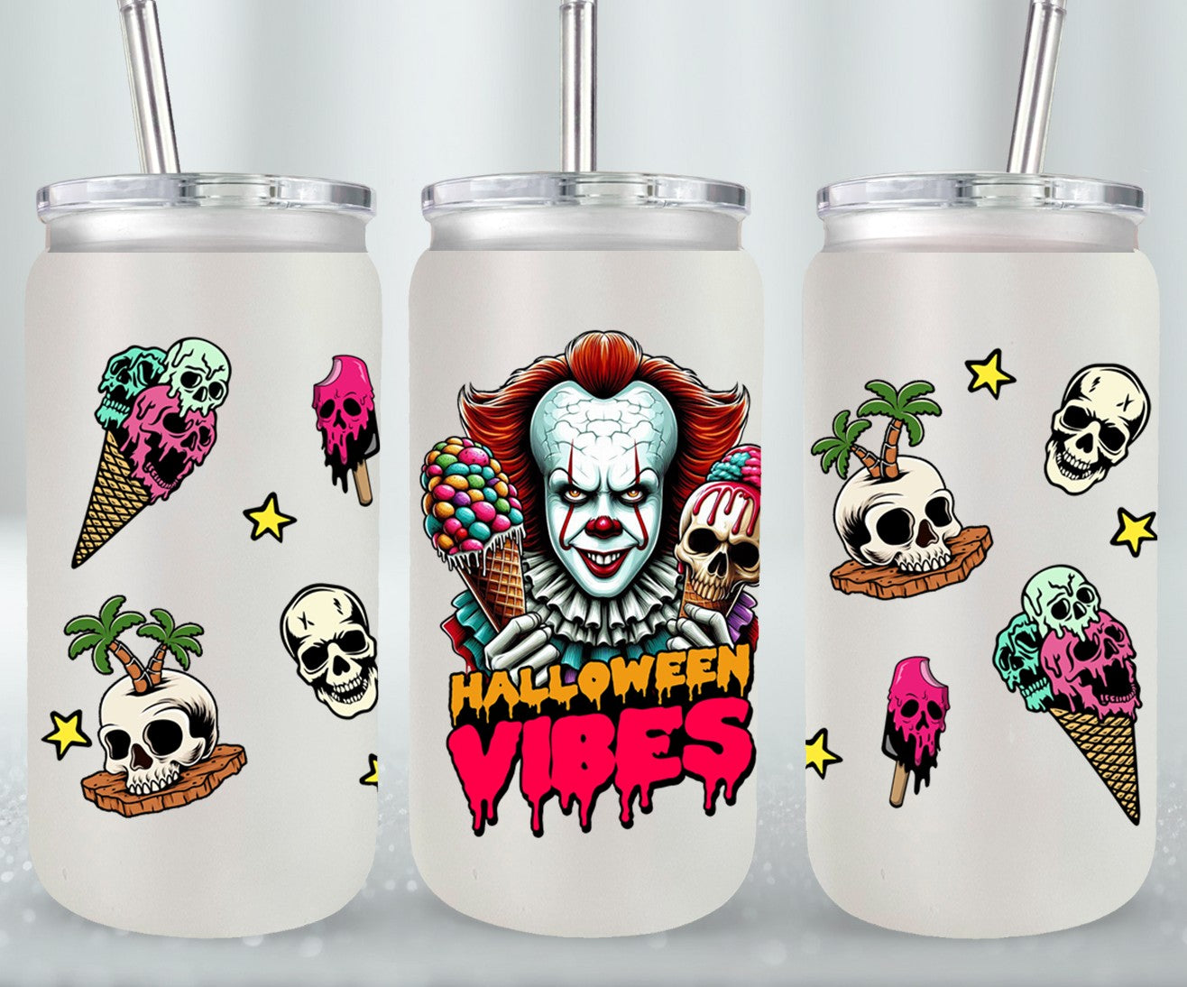 Halloween Vibes - glass can