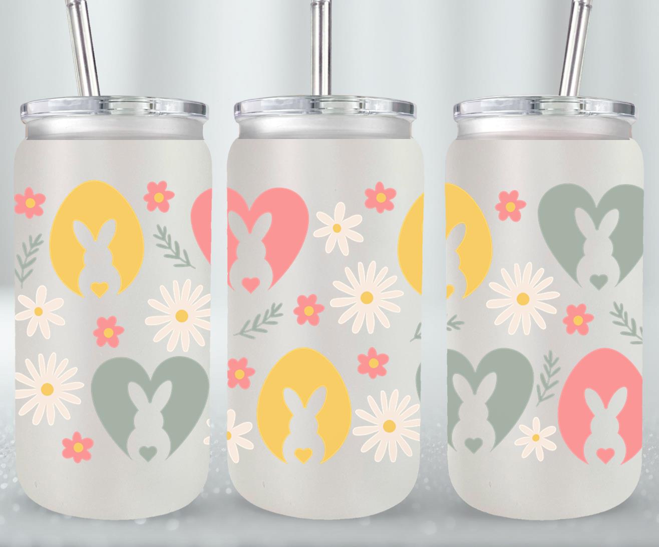 Easter Rabbits-10343 - glass can