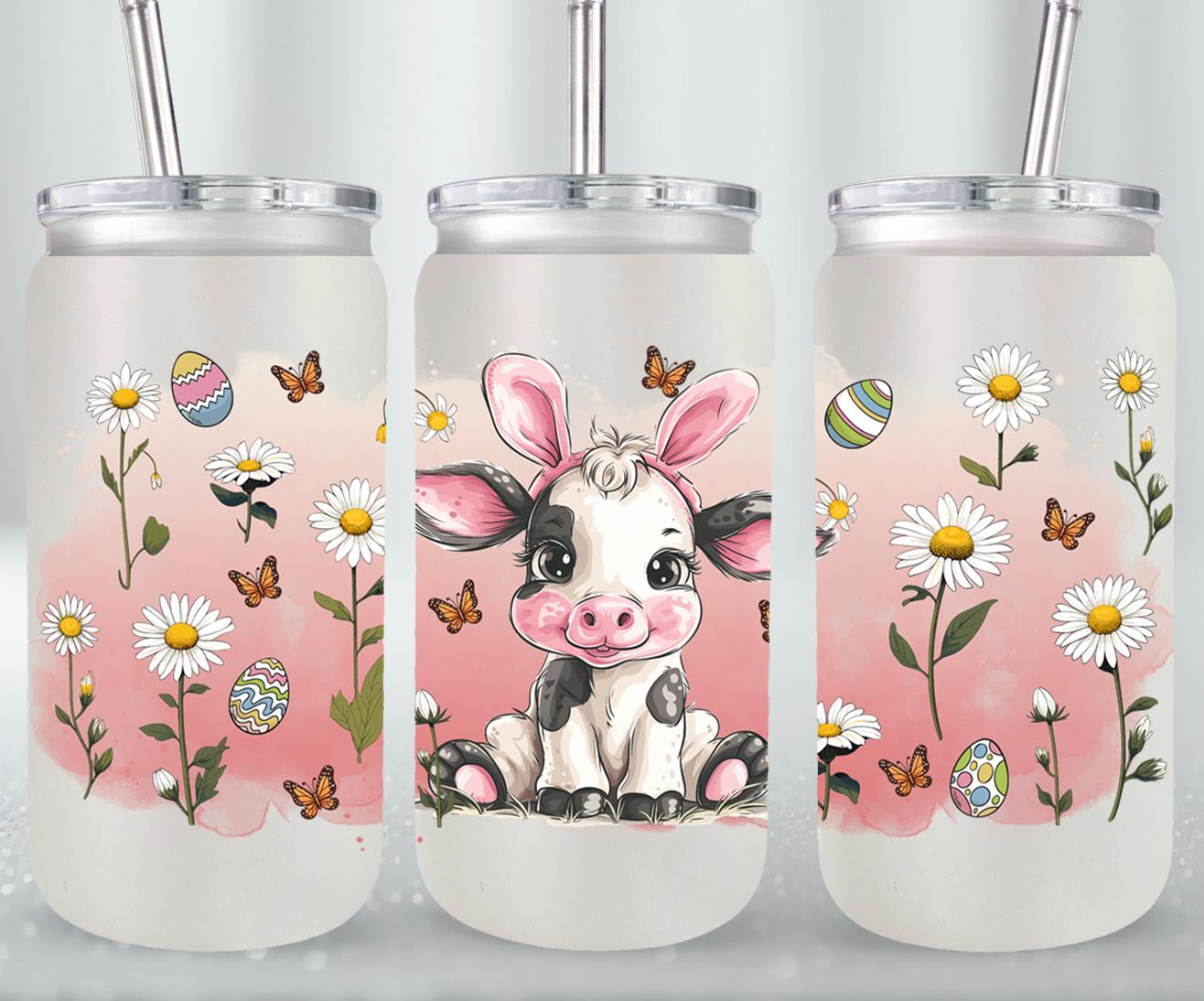 Cow Easter Day-10318 - glass can