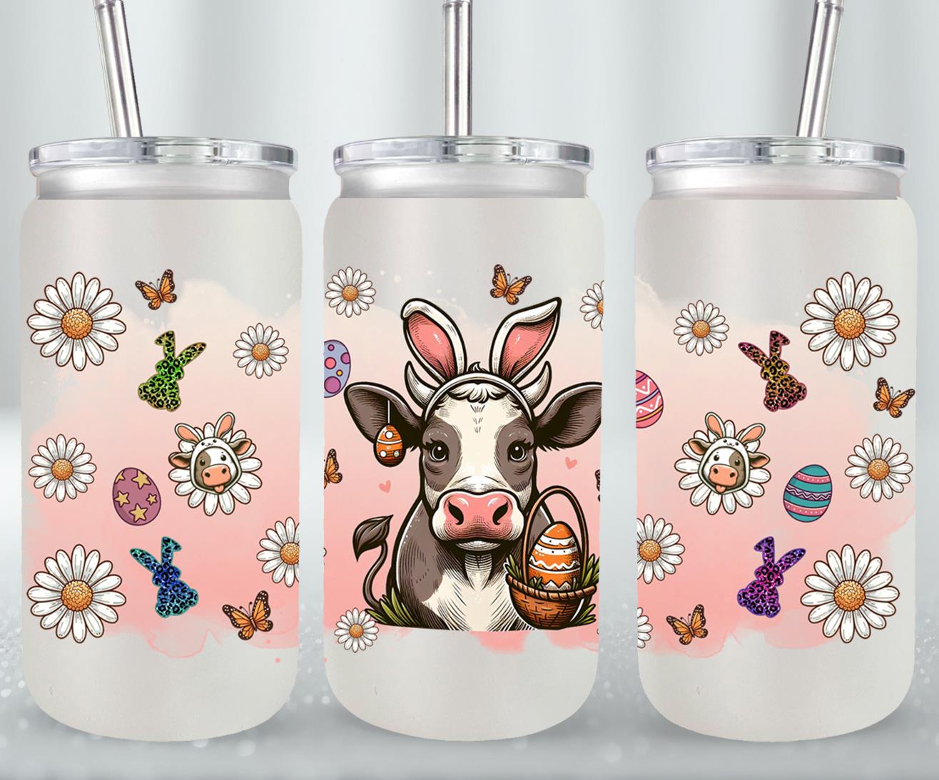 Cow Easter Day-10302 - glass can