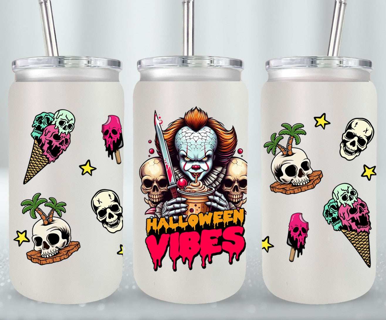 Halloween Vibes - glass can
