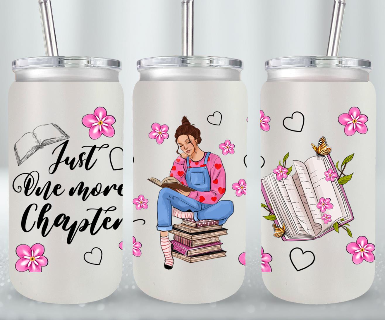 Just One More Chapter with Girl-9980 - glass can